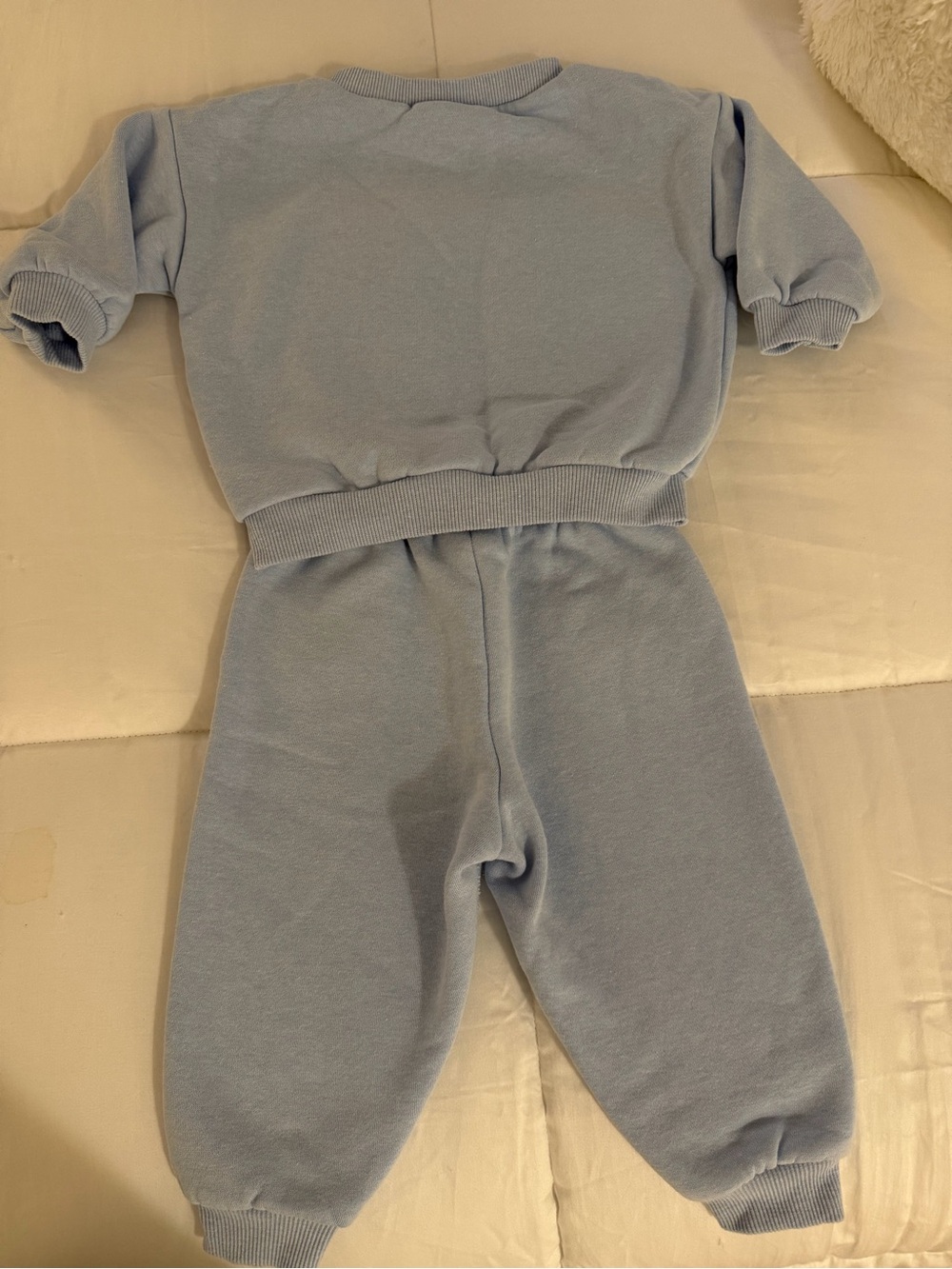 Nike Baby Sweatshirt and Joggers Set in Light Blue with White Swoosh - 18 mos. - Picture 3 of 4